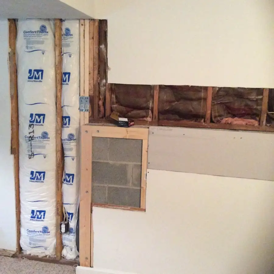 Wall insulation replacement during Basement Flood Cleanup in Fox Point